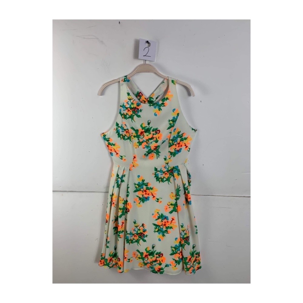 Anthropologie Eva Franco Sleeveless Floral White Mini Dress